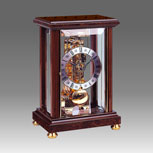 Mantel clock, Art.324/G gold leaf -de-capè white, hand-curved - Parigina style - with white dial - Bim-bam melody with on bells